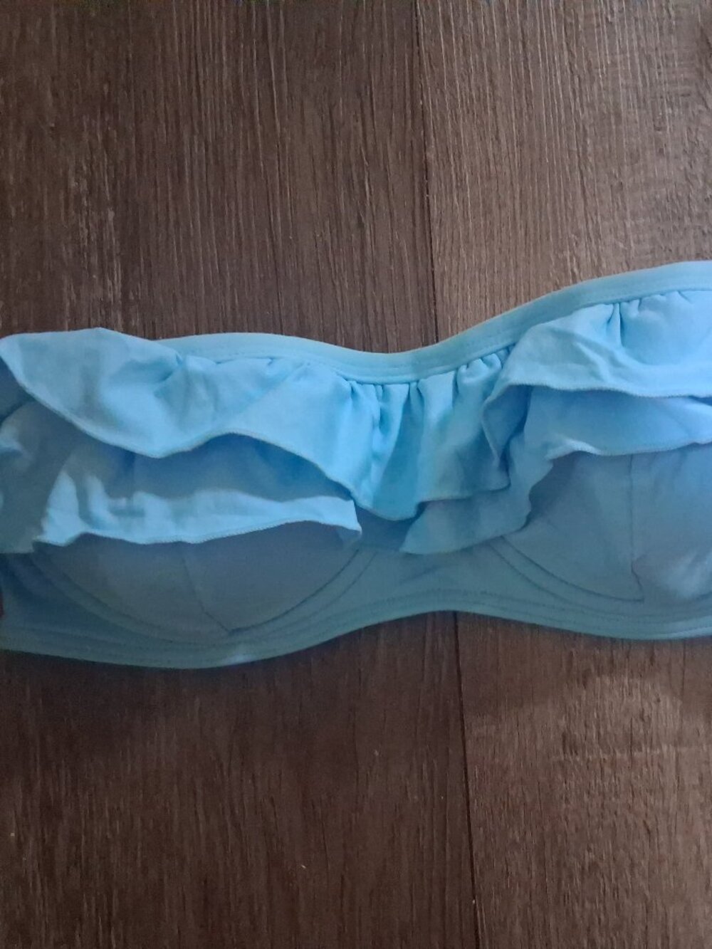 Coco Rave Small Blue Ruffle Bikini Set Small 32 B NEW - Picture 3 of 6